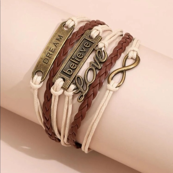 Letter Decor Braided Bracelet - Picture 2 of 3